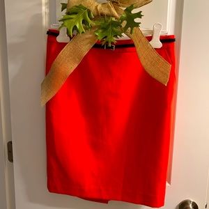Trina Turk red belted skirt